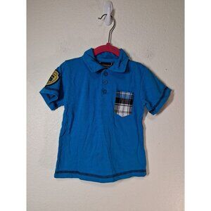 Quad Seven Polo Shirt Preppy Casual Short Sleeve Baby Boys Size 18 Months Blue